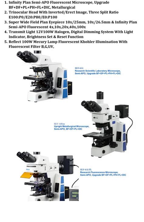 Fluorescent Microscope - SLV-22FL-1 Inverted LED Fluorescent Microscope ...