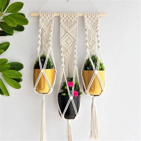 ecofynd Cotton Plant Hanger, Rope Flower Pot Holder for Indoor Outdoor ...
