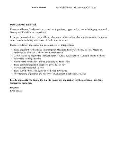 Assistant, Associate & Professor Cover Letter | Velvet Jobs