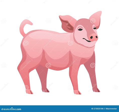 Flat Pig Illustration stock vector. Illustration of graphic - 273025186