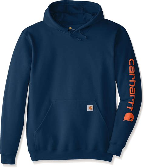 Carhartt Men's Midweight Sleeve Logo Hooded Sweatshirt (Regular and Big & Tall Sizes), Superior ...