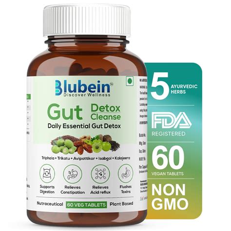 Buy Blubein Gut Detox | Cleanse Plant-Based Tablets for Men & Women ...