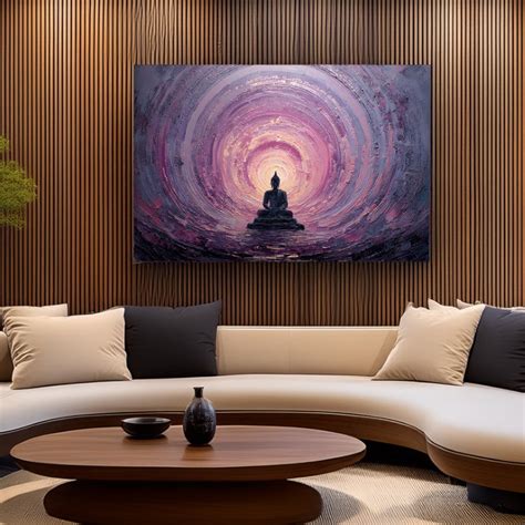Pink Spiral Aura Buddha Wall Art - Textured Meditation Canvas – CRAFTICO