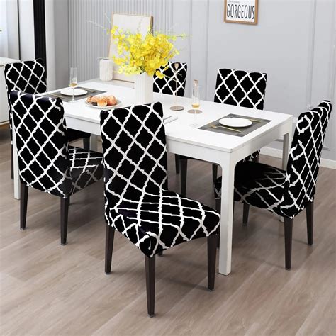 Stretchable Chair Covers, Diamond Black - Trendize