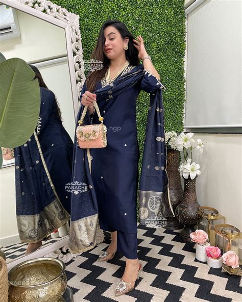 Navy peachy hues set – panachengp