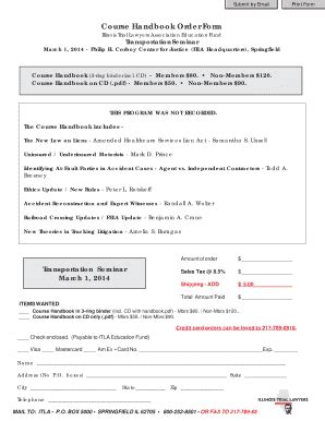 Fillable Online Course Handbook Order Form Fax Email Print - pdfFiller
