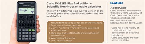 Casio FX-82ES Plus 2nd Edition - Non-Programmable Scientific Calculator ...