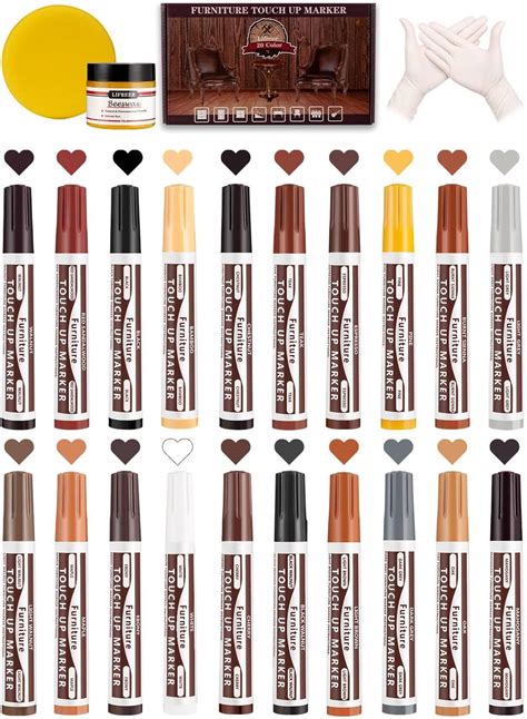 Amazon.com: Lifreer Furniture Markers Touch Up - 20 Color Wood Touch Up ...