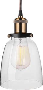 Homesake Pendant Light with Bell Glass Shade, Metal Base Cap and ...