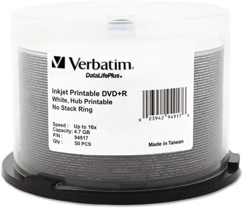 Verbatim DVD+R DL AZO 8.5 GB 8x-10x Branded Double Layer Recordable Disc, 5-Disc Slim Case 95311 ...