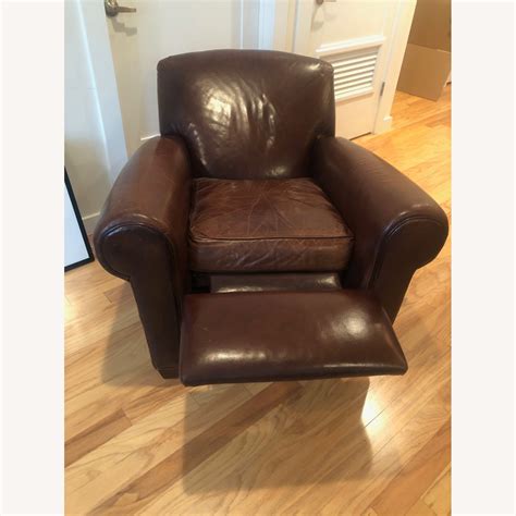 Crate & Barrel Leather Recliner - AptDeco