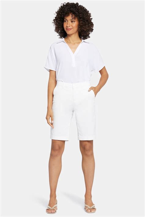 Bermuda Shorts In Stretch Twill - Optic White White | NYDJ