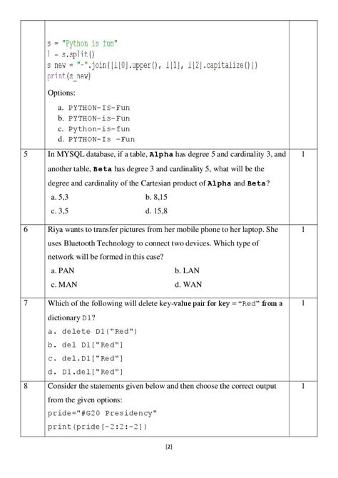 Image result for Computer Science Class 12 Sample Paper