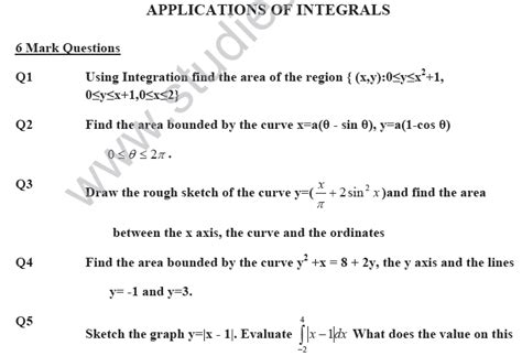 Image result for Application of Integrals Class 12 Extra Questions