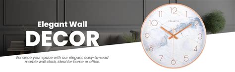 Buy VOLANTIS Marble Style Wall Clock for Home, Living Room, Bedroom ...