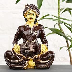 Buy GW Creations Marble Dust Rajasthani Couple Cultural Statue ...