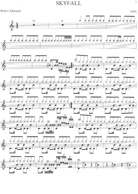 Skyfall - Adele - Drum Sheet Music - Rossoni – DrumSetSheetMusic