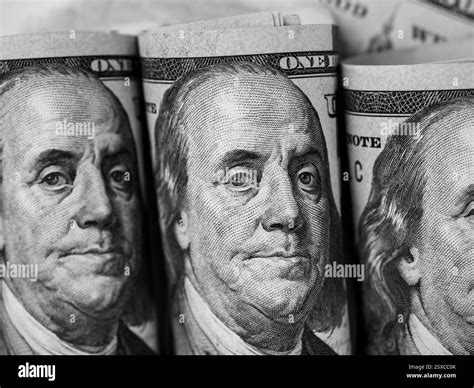 Close up Benjamin Franklin's face portrait, inventor and U.S. founding ...