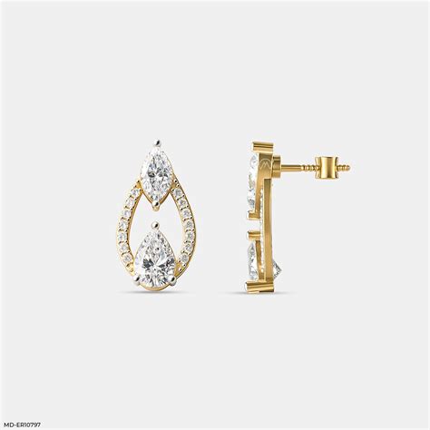 Interlocking Pear Diamond Studs 14K Yellow Gold – Maiora Diamonds