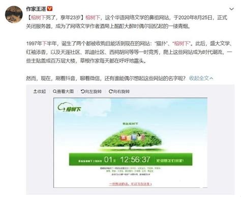 华语网络文学鼻祖网站榕树下关闭服务器 享年23岁_3DM单机