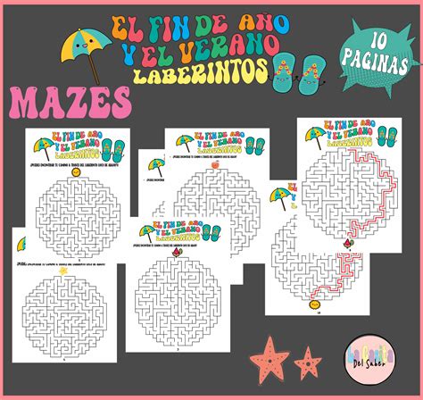 El Verano Laberintos | Summer Mazes Spanish | El Fin De Año Pasatiempo ...
