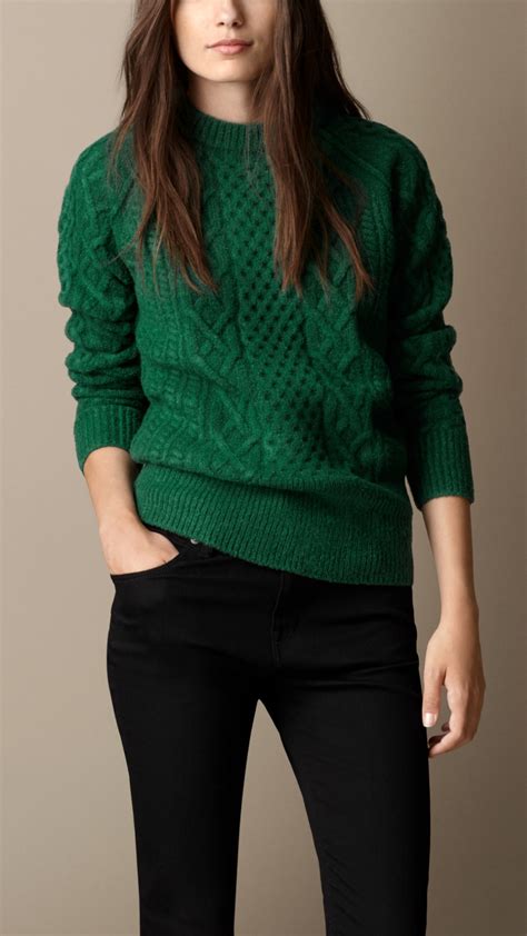 Cable Knit Green Sweater at Randall Starkes blog