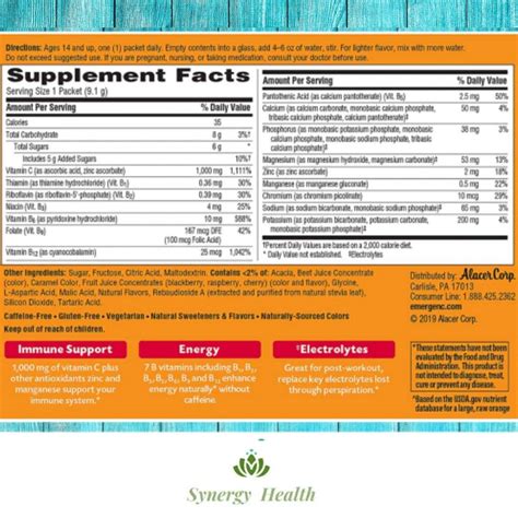 Emergen C, Raspberry Flavour 30 sachets - Freepost Synergy UK