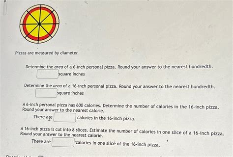 Solved Pizzas are measured by diameter.Determine the area of | Chegg.com