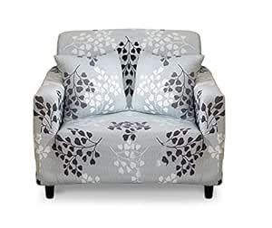 Lukzer (1 SEATER/90CM-140CM, Grey Flower Design Elastic Universal ...