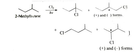 On monochlorination of 2-methylbutane, the total number of chiral comp