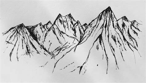 Mountain Drawing at PaintingValley.com | Explore collection of Mountain ...
