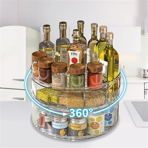 Amazon.com - 2-Tier Lazy Susan Organizer for Kitchen, Turntable Spice ...