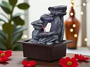 KridayKraft Rock Waterfall Design Table top Colour Changing Lights ...