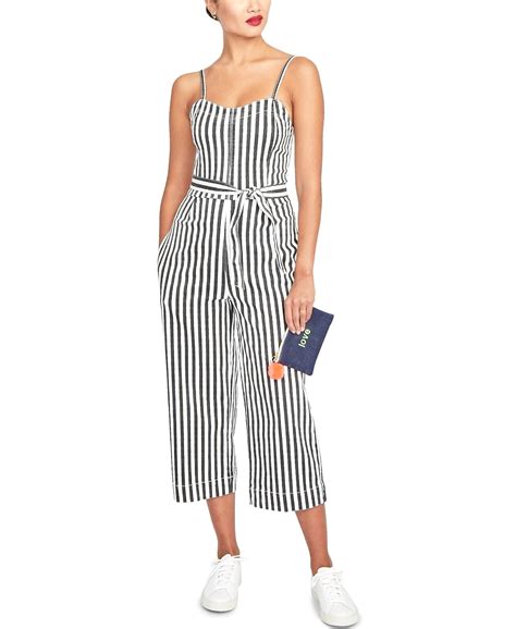 Rachel Rachel Roy Wide Striped Belted Jumpsuit - Walmart.com