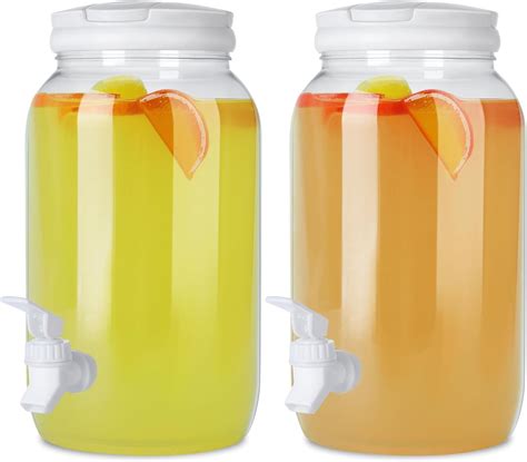 Plastic Drink Dispenser with Tap,2 Pack 3L Cold Water Dispenser with ...