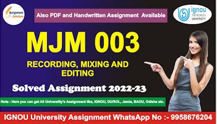 MJM 003 Solved Assignment 2022-23 - ASSIGNMENT SOLUTIONS
