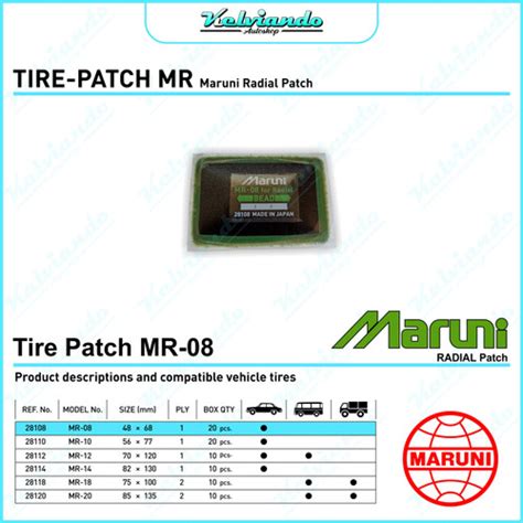 Jual Maruni Tire Patch MR Karet Tambal Ban Tubeless Radial (Satuan ...