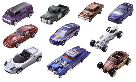 Buy Hot Wheels Set of 10 Toy Cars & Trucks in 1:64 Scale, Race Cars, Semi, Rescue or ...