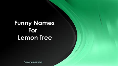 Cute Names For Lemon Trees
