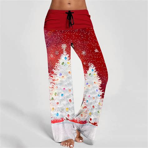 WXLWZYWL Women's Christmas Pajama Pants Comfy Pajamas Drawstring ...