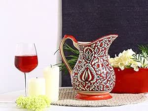 Caffeine Ceramic Handmade Stoneware Red Mughal Water jug (Set of 1 ...