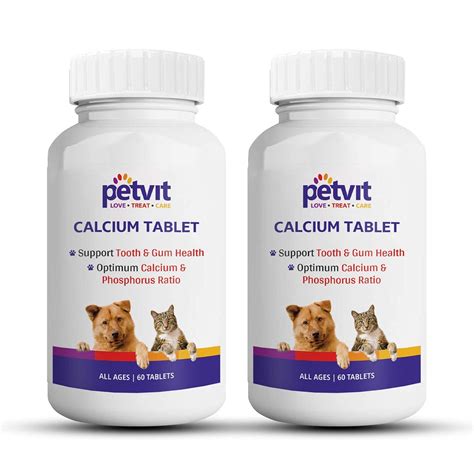 Buy Pack of 2: Calcium Tablets for Dogs - Supports Bone Health ...