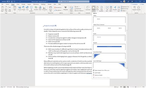 Image result for How to Set Header in Word