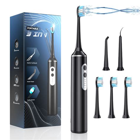 3-in-1 Water Dental Flosser & Electric Toothbrush - 4 Modes, Portable ...