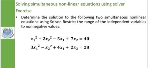 Image result for Nonlinear Simultaneous Equations