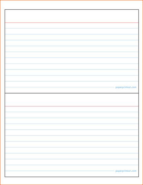 Printable Note Card Template Word