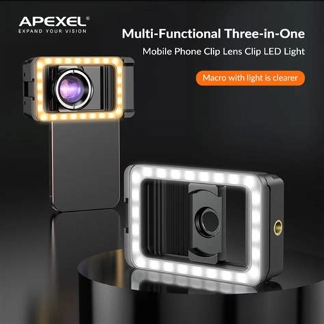 Jual APEXEL APL-FL23 Macro LED Fill Light for Mobile Phone Lens ...