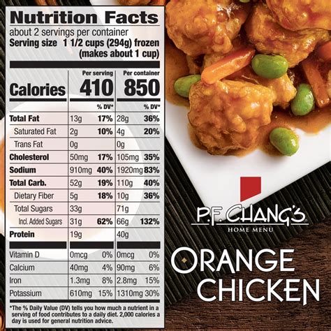 P.F. Chang's Home Menu Orange Chicken-Nutrition-Facts