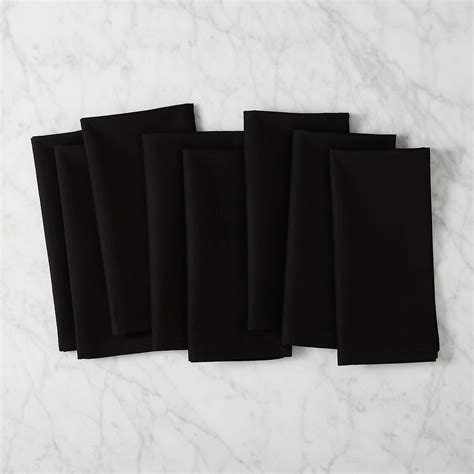 Poplin Modern Black Cloth Dinner Napkins Set of 8 + Reviews | CB2 Canada