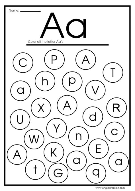 Find letter a worksheet | Letter identification worksheets, Letter recognition worksheets ...